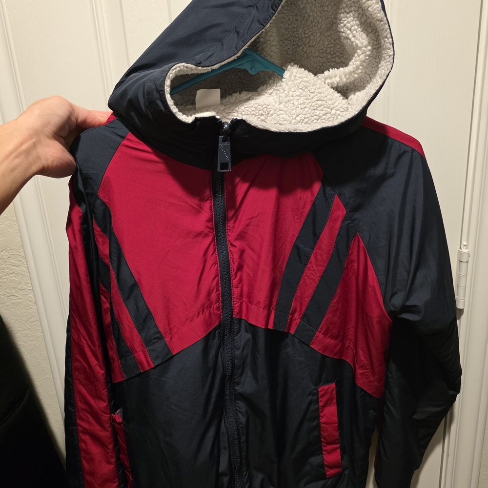 Red and Black Hooded Jacket